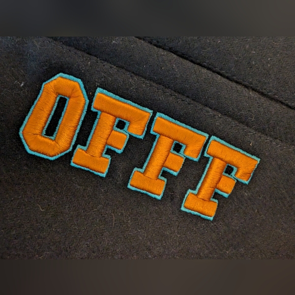 W/tags Deep Meditation off-white varsity jacket - Picture 6 of 15